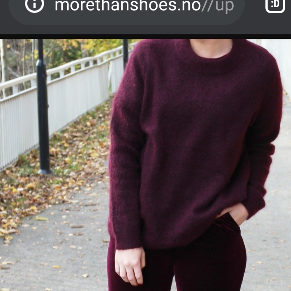 JUST FEMALE Chiba Lurex Knit Sweater in Burgundy